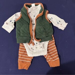 Carters Baby Boy 3 Piece Pant Set With A Vest And Bodysuit 3m